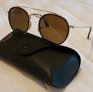 Ray Ban Round Double Bridge Sunglasses RB 3647N 001/57 51-22-145